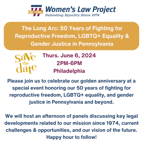 Save the date! WLP will host a 50th anniversary celebration on June 6 in Philadelphia.